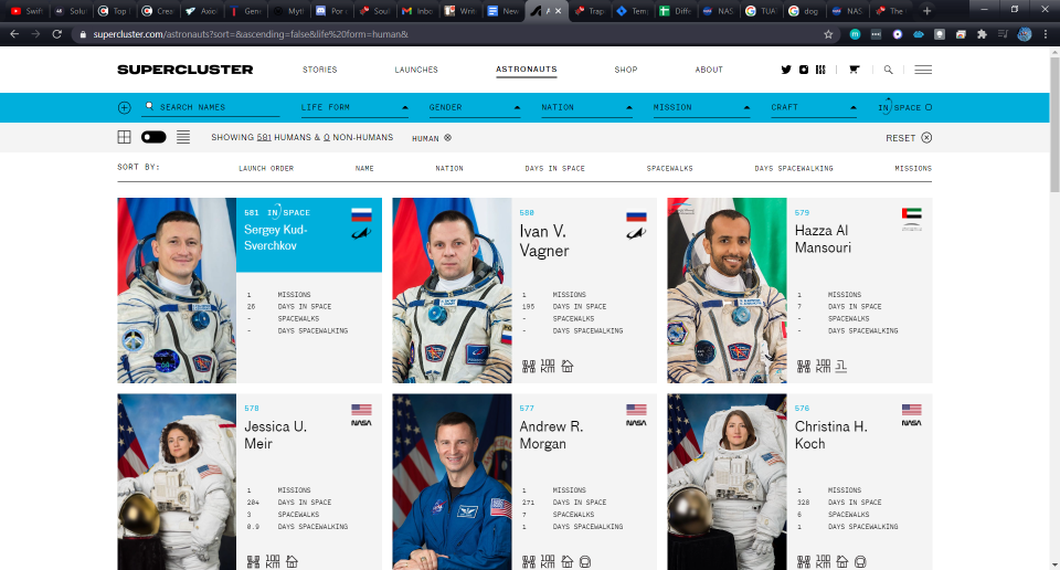 Goodbye, October! And The Best News of The Month 3 THE COMPLETE ASTRONAUTS DATABASE